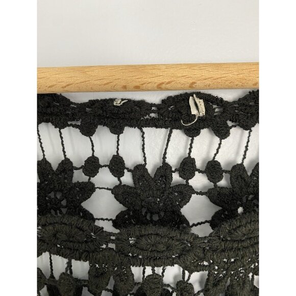 Crochet Beach Swimsuit Cover Up Dress Size XS Black Daisy Open Crochet Swim - Picture 3 of 6